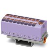 Blok rozdzielczy PTFIX 10/18X4-NS35 VT, fioletowe złącze przemysłowe - 18 punktów przyłączeniowych o przekroju 4mm2