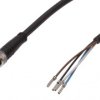 Kabel konfekcjonowany jednostrony złącze M8 żeńskie 4-pinowe proste wolny koniec przewodu 4x0,34mm² 2m PUR 30V VK200375