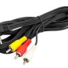 Kabel 4-polowy kątowy JACK- 3xRCA CHINCH 2,5m