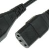 Device connection cable, Brazil, plug type N, straight on C13 socket, straight, H05VV-F3G1.0 mm², black, 2.5 m, BR/3-H05VVF3G100