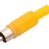 WCINCH-TY-M Wtyk RCA (cinch) żółty z osłoną kabla (dł. złącza 48mm)