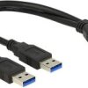 Delock USB 3.2 Gen 1 (USB 3.0) adapter [2x złącze męskie USB-A 3.2 (USB 3.0) - 1x złącze męskie USB 3.2 19-pin (USB 3.0)