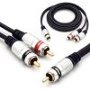 Kabel 1X RCA 2x RCA Cinch 1m RKD180 Vitalco Do Subwoofera