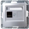 IMPRESJA Gniazdo komputerowe pojedyncze RJ45 kat.5e MMC srebrne GPK-1Y/K/m/18