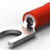 Insulated forked cable lug, 0.3-1.42 mm², AWG 22 to 16, 4.34 mm, M4, red, 155129-1
