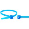Cable tie, ETFE, (L x W) 100 x 2.5 mm, bundle-Ø 22 mm, blue, -46 to 150 °C, 14032671, package with 100 pieces
