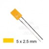 LED - 5 x 2.5mm rectangular AMBER