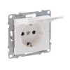 SUNO Gniazdo z uziemieniem schuko z przesłoną IP 21 zaciski automatyczne biały 721127 LEGRAND