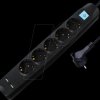 NV58-1,5L Power strip, 5-way, 2x USB, black, 1,5 m