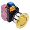 YW4L-A4E11Q4Y Yellow 24V illuminated 22mm Metal Bezel Mushroom Maintained Push Button Switch 1NO-1NC IP65 IDEC