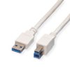 Kabel Value Usb 3.2 Gen 1, Typ A-B, Biały, 0,8 M