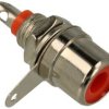Gniazdo; RCA; GRCA-R; metal; czerwony; na panel; proste; lutowany