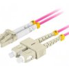 FO-LUSUMD41-0050VT Patch cord światłowodowy OM4 LC/UPC,SC/UPC 5m LSZH fioletowy