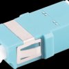 BS07-60032 FO coupler, LC / LC, shutter, duplex, aqua