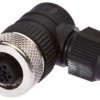 Gniazdo kablowe kątowe połączenie lutowane fi3-6,5mm 4A 60V -25-90stC M12 żeńskie 5pin IP67 VK003021