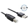 Delock 83360 USB 2.0 Cable A to B 3m Black Easy-USB Gold Plated UL-Approved