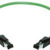 System cable, RJ11/RJ14 plug, straight to RJ11/RJ14 plug, straight, Cat 5, PUR, 1.5 m, green, 09457711164