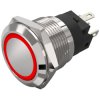 EAO 82-5151.2114 Illum. PB Maint 19mm St.Steel flush/flat ring red 24V solder