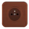 LIZA Gniazdo pojedyncze z uziemieniem brązowy 4GPT-1z KARLIK