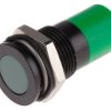 Lampka kontrolna do montażu panelowego 220V ac, zielona 14mm LED Wyprowadzenia RS PRO
