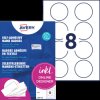 L4881-20 Name badges, acetate silk, round, diameter 65 mm, 160 pieces, wh