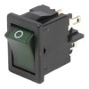 Przełącznik kołyskowy Wł.-wył. podświetlany 4 A DPST Zielony IP40 Marquardt