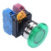 YW4L-M4E11Q0G Green 22mm Metal Bezel Mushroom Momentary Push Button Switch 1NO-1NC IP65 IDEC