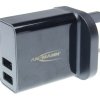 Ansmann Adapter AC/DC 12 W Uwy 5V dc USB, typ wtyczki: UK 2 -wyjściowa 2.4 A