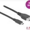 86037 Cable, USB-C -> DP, 8K 60 Hz, black, bidirectional, 0.5 m
