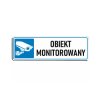 Naklejka obiekt monitorowany niebieska mała 29x9cm