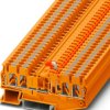Knife disconnect terminal, push-in connection, 0.34-4.0 mm², 4 pole, 20 A, 6 kV, orange, 3210173