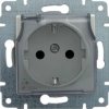 VENA Gniazdo bryzgoszczelne z/u Schuko z przesłonami satyna 515042