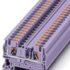 Through terminal block, push-in connection, 0.2-6.0 mm², 2 pole, 32 A, 8 kV, purple, 3211761