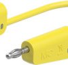 Measuring lead with (4 mm lamella plug, straight) to (4 mm lamella plug, straight), 500 mm, yellow, silicone, 2.5 mm², 64.1036-0