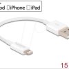 83001 Charging cable, USB-A -> Lightning, white, 15 cm