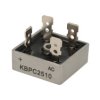 Mostek prostowniczy; KBPC2510 KBPC Bulk; 25A; 1000V; kostka; konektory; typ FM 28,3x28,3x11mm; Suntan; RoHS