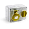 Złącze przemysłowe - zasilające 32A Gniazdo 110 V 2P + E RS PRO Żółty Montaż ścienny IP44