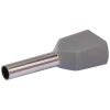 Insulated twin wire end ferrule, 0.75 mm², 8 mm long, gray, 22C434, package with 100 pieces