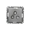 SEDNA DESIGN & ELEMENTS Gniazdo telewizyjne R/TV/SAT przelotowe (7dB) srebrne aluminium SDD113484 SCHNEIDER ELECTRIC