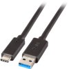 USB 3.2 connection cable, USB plug type C to USB plug type A, 1 m, black, K5282-3ASW.1