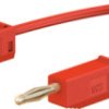 Measuring lead with (2 mm plug, spring-loaded, straight) to (2 mm plug, spring-loaded, straight), 150 mm, red, PVC, 0.5 mm², CAT