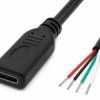 GNIAZDO USB-C Z PRZEWODEM 200cm 4PIN MONTAŻOWE USB TYP C