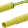 Safety measuring lead with (4 mm lamella plug, straight) to (4 mm lamella plug, straight), 0.5 m, green, PVC, 2.5 mm², CAT IV, 6