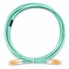 Patchcord światłowodowy MM LC/UPC-LC/UPC duplex 3mm OM3 bezhalogenowy LSOH aqua 2m NEKU