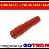 Gniazdo banan 2mm na kabel AL2543 czerwone