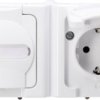 Kopp 131202003 2 x Osprzęt elektroinstalacyjny do pomieszczeń wilgotnych Komplet Gniazdo sieciowe z klapką BlueElectric
