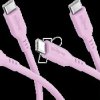 81251 Sync and charging cable, USB-C, silicone, 1.5 m, pink, set of 2