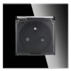 Gniazdo szklane IP44 z klapką - czarne - Tawoia Glass
