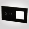 TouchMe Duży panel szklany, 1 x łącznik podwójny, 1 x ramka, czarny TM702728B