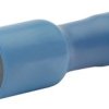 Insulated round plug sleeve, 5 mm, 1.5 to 2.5 mm², AWG 16 to 14, bronze, tin-plated, blue, 930